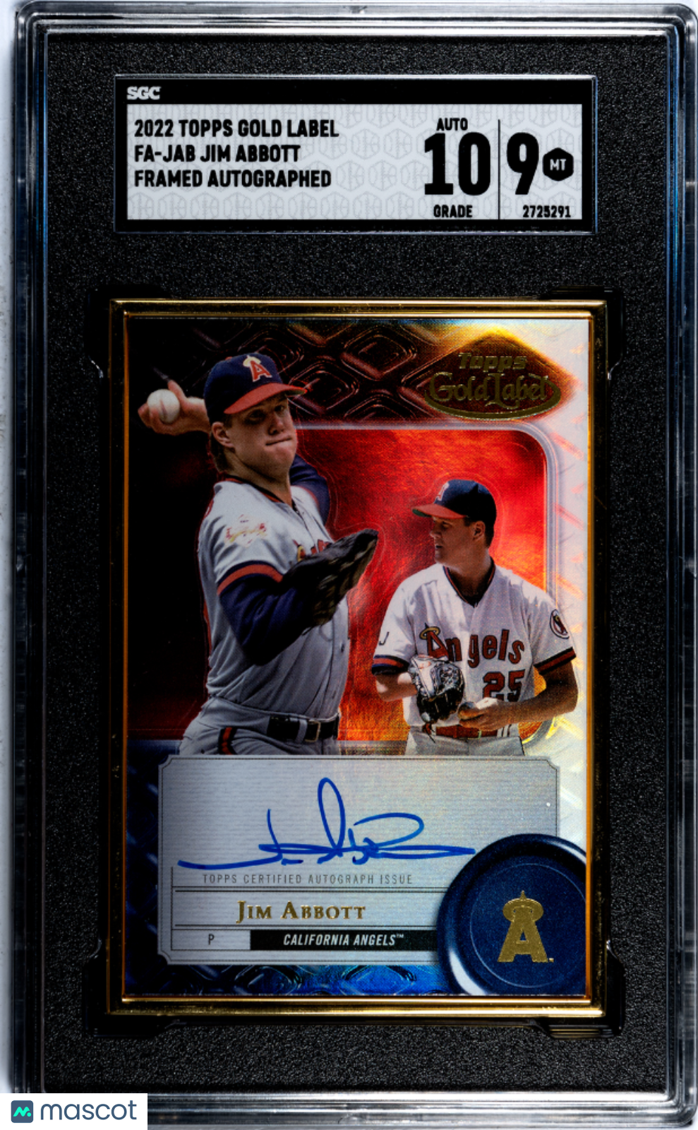 Sports Topps 2022 Topps Gold Label Jim Abbott #Fa-Jab Framed Autograph SGC 9 Auto 10
