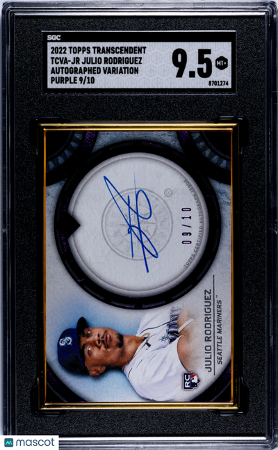 Sports Topps 2022 Topps Transcendent Julio Rodriguez #Tcva-Jr Autograph Var. Purple SGC 9.5