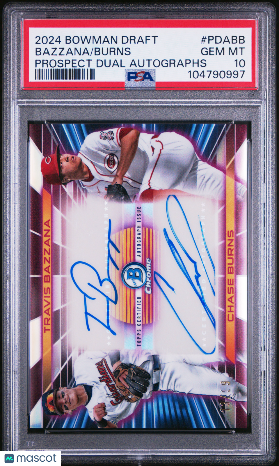 Baseball Bowman 2024 Bowman Draft Prospect Dual Autographs Bazzana Burns #Pdabb PSA 10