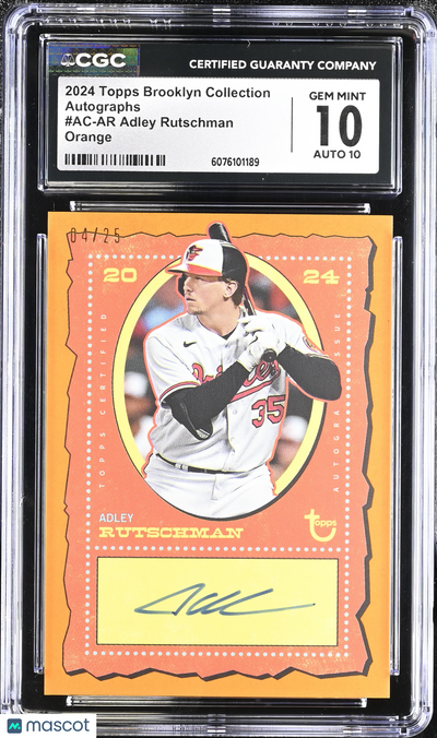Sports Topps 2024 Topps Brooklyn Collection Adley Rutschman #Ac-Ar Orange 04/25 Auto CGC 10