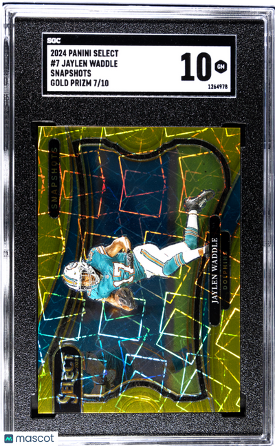 Sports Panini 2024 Panini Select Jaylen Waddle #7 Snapshots Gold Prizm SGC 10