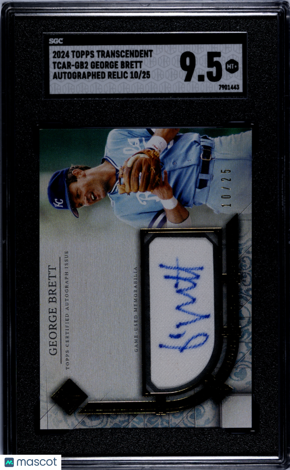 Sports Topps 2024 Topps Transcendent George Brett #Tcar-Gb2 Autograph Relic SGC 9.5