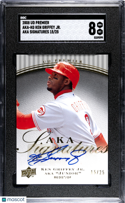 Sports Upper Deck 2008 Upper Deck Premier Ken Griffey Jr. #Aka-Kg Aka Sigs. SGC 8 #/25