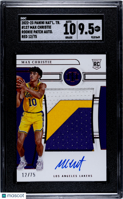 Sports Panini 2022 Panini National Max Christie #127 Rookie Patch Auto Red SGC 9.5 Auto 10