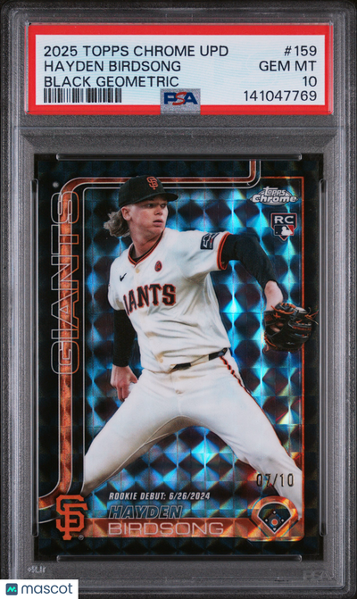Sports Topps 2025 Topps Chrome Update Hayden Birdsong #159 Black Geometric PSA 10