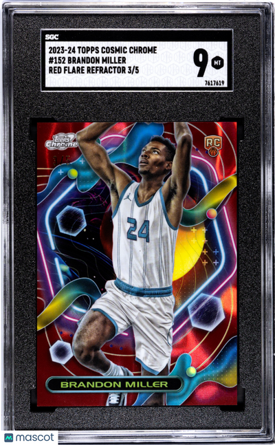 Sports Topps 2023 Topps Cosmic Chrome Brandon Miller #152 Red Flare Refractor SGC 9