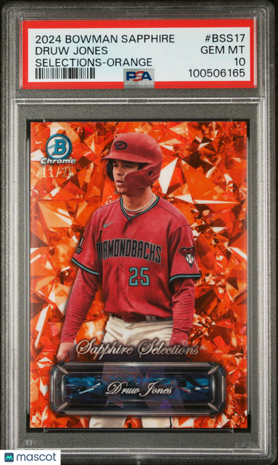 Baseball Bowman 2024 Bowman Sapphire Edition Sapphire Selections Druw Jones Orange 25 PSA 10