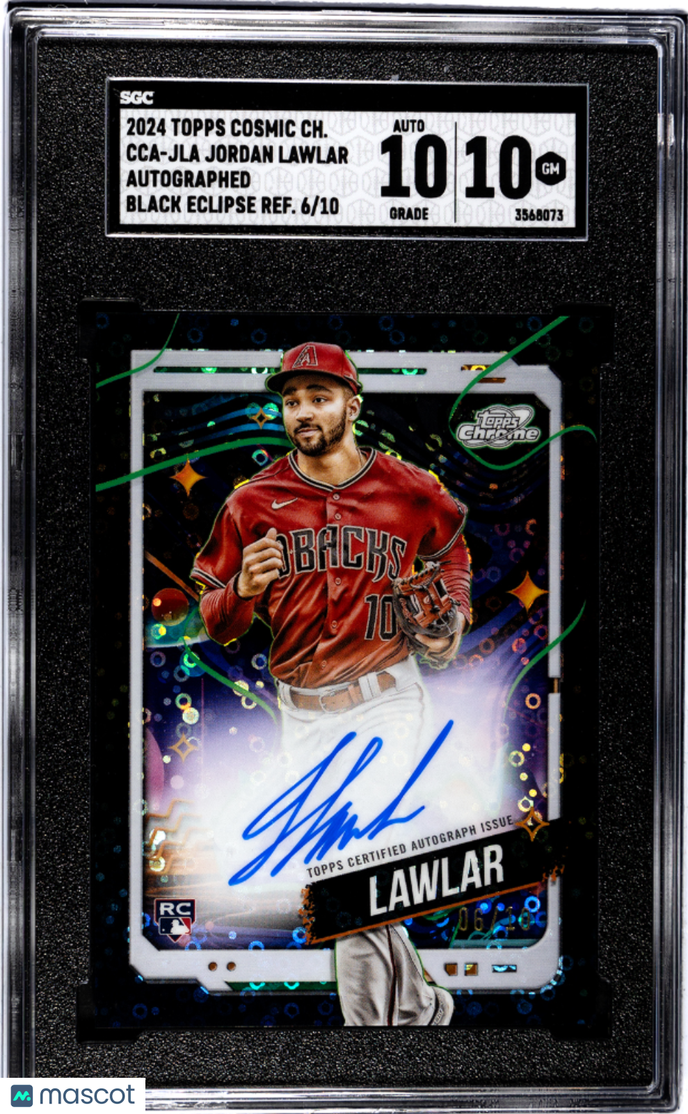 Sports Topps 2024 Topps Cosmic Jordan Lawlar #Cca-Jla Auto Black Eclipse SGC 10 Auto 10