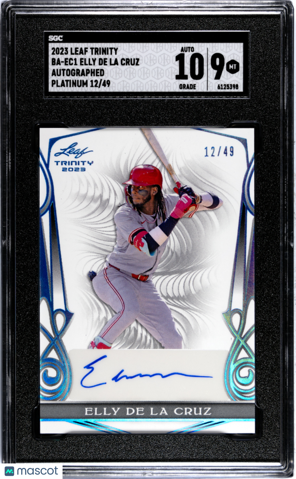 Sports 2023 Leaf Trinity Elly De La Cruz #Ba-Ec1 Autograph Platinum SGC 9 Auto 10