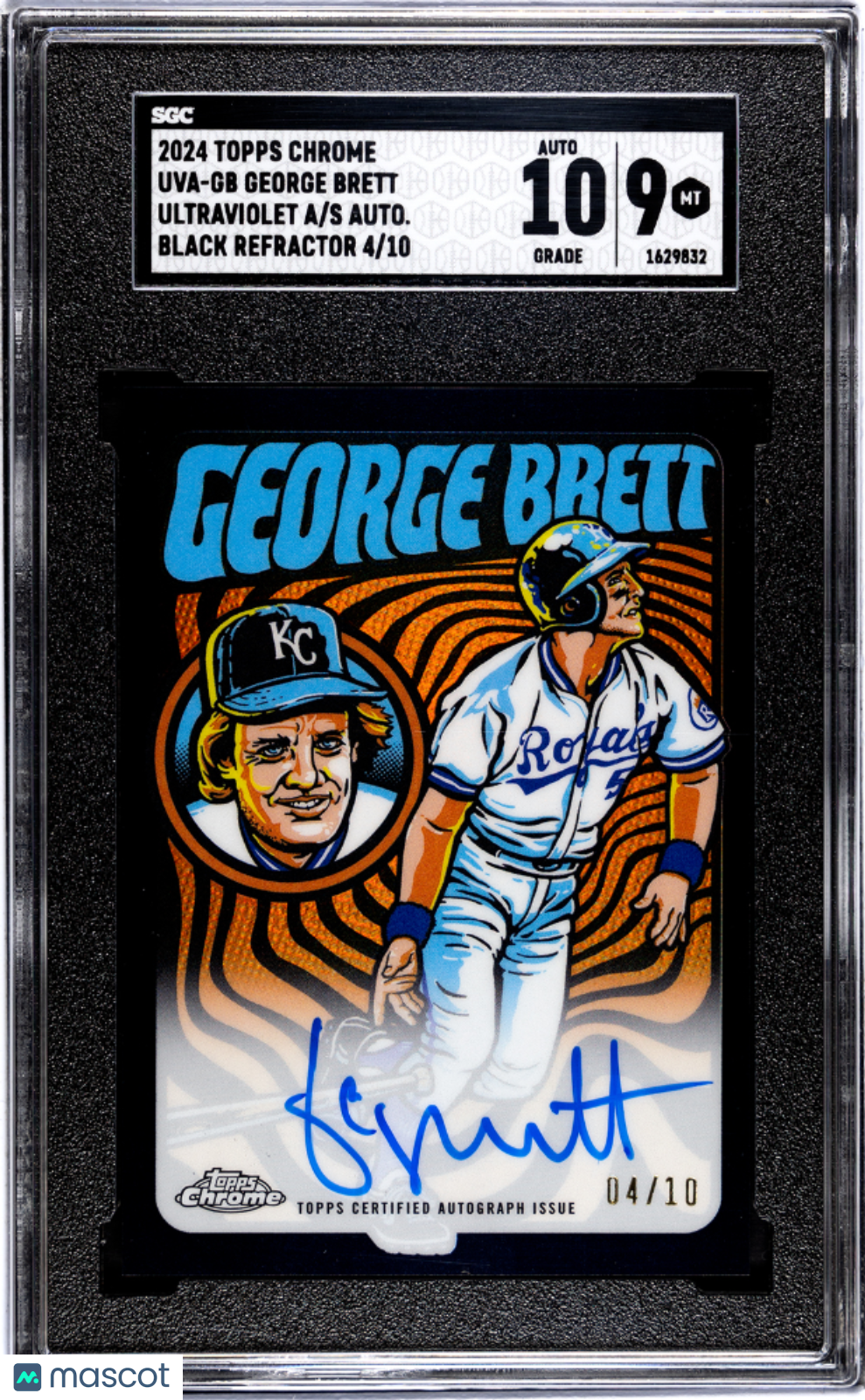 Sports Topps 2024 Topps Chrome George Brett #Uva-Gb Uv A Auto Black Refractor SGC 9 Auto 10