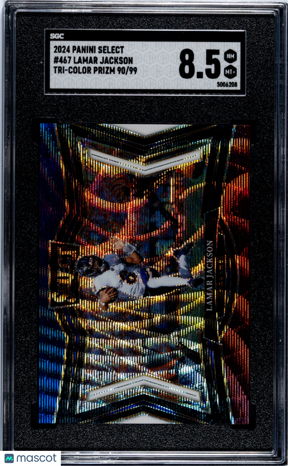 Sports Panini 2024 Panini Select Lamar Jackson #467 Tri Color Prizm SGC 8.5