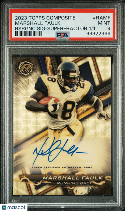 Sports Topps 2023 Topps Resurgence Auto Marshall Faulk #Ramf Rsrgnc Superfractor 1/1 PSA 9