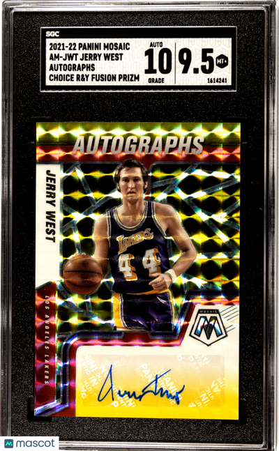 Sports Panini 2021 Panini Mosaic Jerry West #Am-Jwt Red & Yellow Fusion Prizm SGC Auto 10