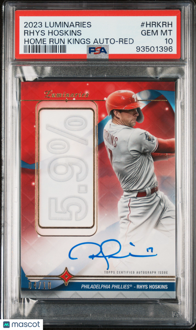 Sports Topps 2023 Topps Luminaries Home Run Kings Autog Rhys Hoskins Red /10 PSA 10