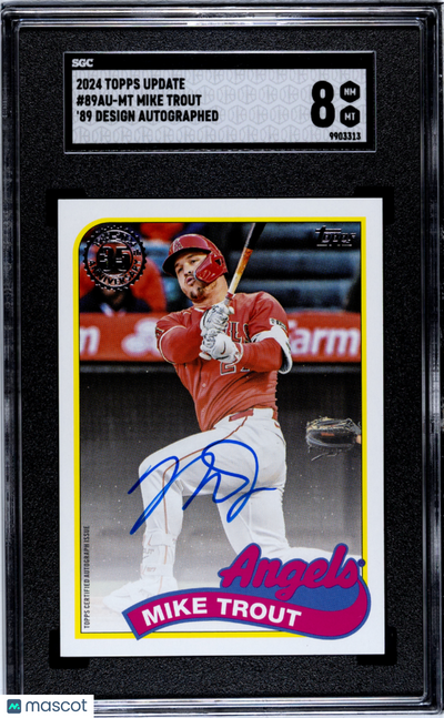 Sports Topps 2024 Topps Update Mike Trout #89au-Mt '89 Design Autograph SGC 8