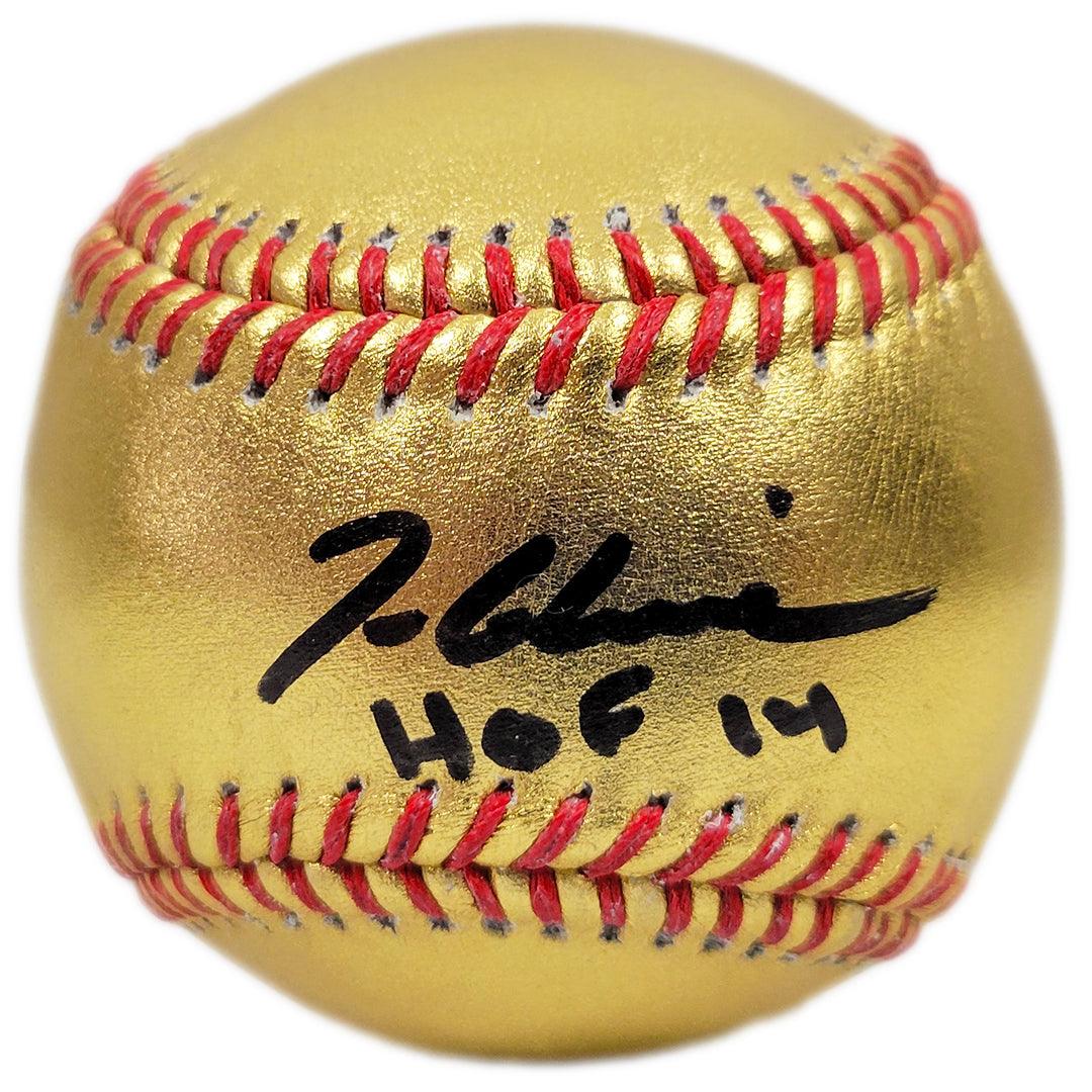 Tom Glavine Signed Hof 14 Inscription Rawlings Official MLB Gold Baseball (Jsa)