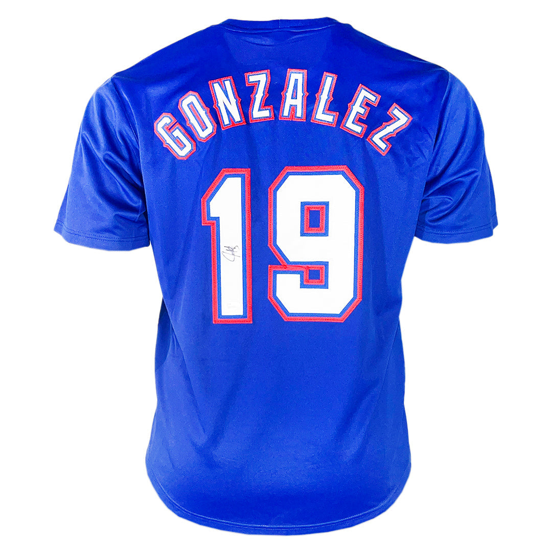 Juan Gonzalez Signed Texas Royal Blue Baseball Jersey (Jsa)