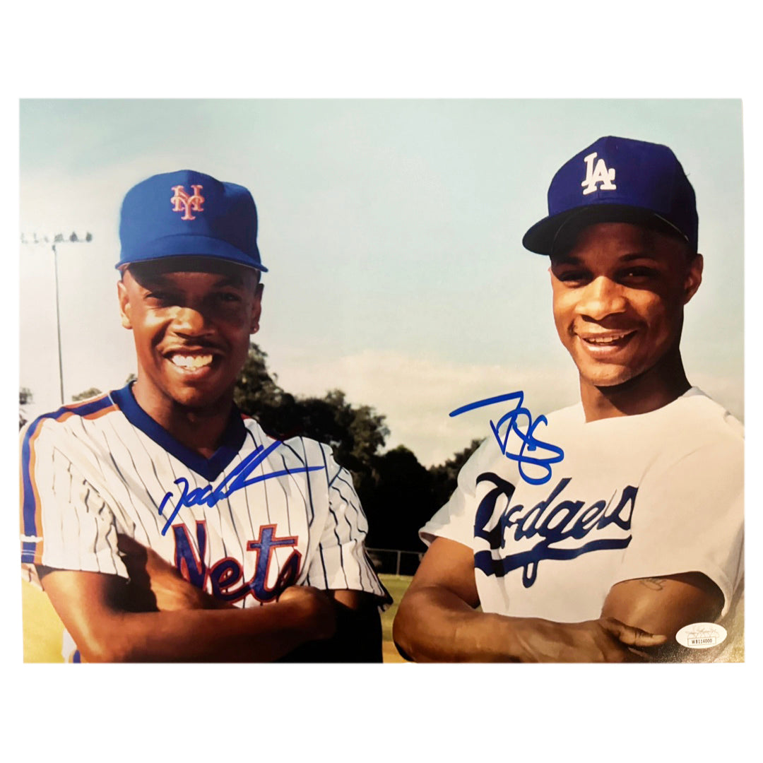 Dwight Gooden And Darryl Strawberry Signed Smiling Pose 11X14 Baseball Photo (Jsa)