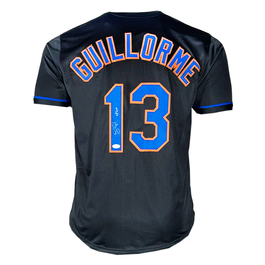 Luis Guillorme Signed Lfgm Inscription New York Black Baseball Jersey (Jsa)