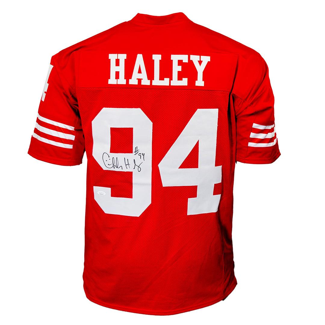 Charles Haley Signed San Francisco Red Football Jersey (Jsa)