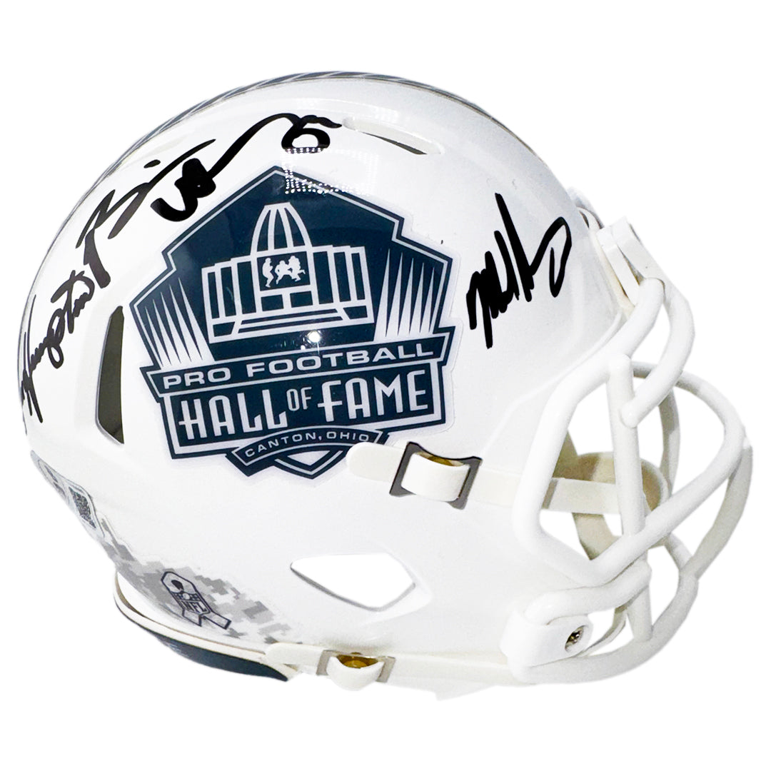 Urlacher, Singletary, Hampton Signed Hall Of Fame Salute To Service 2024 Mini Football Helmet (Beckett)