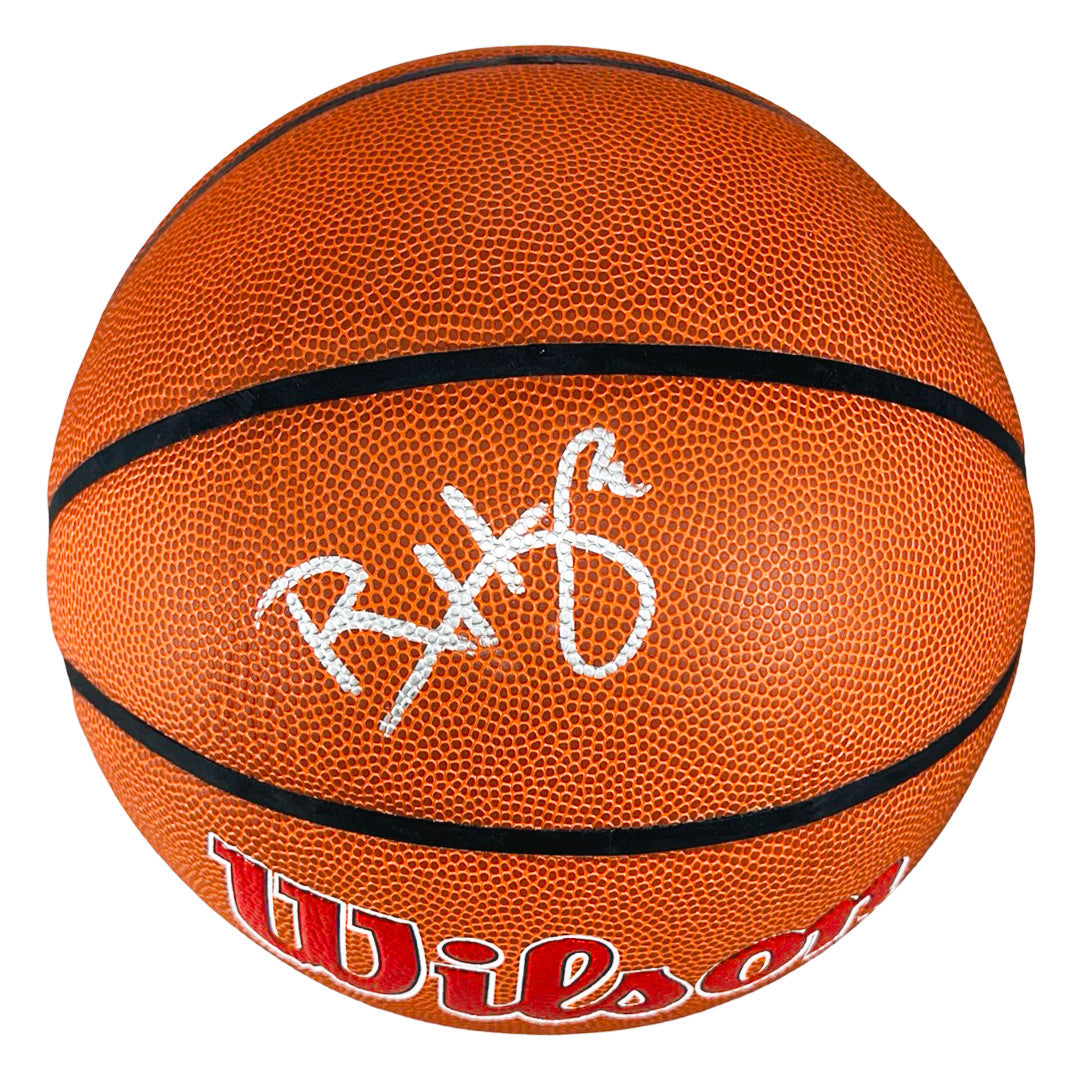Ron Harper Signed Chicago Bulls Wilson NBA Team Logo Basketball (Jsa)