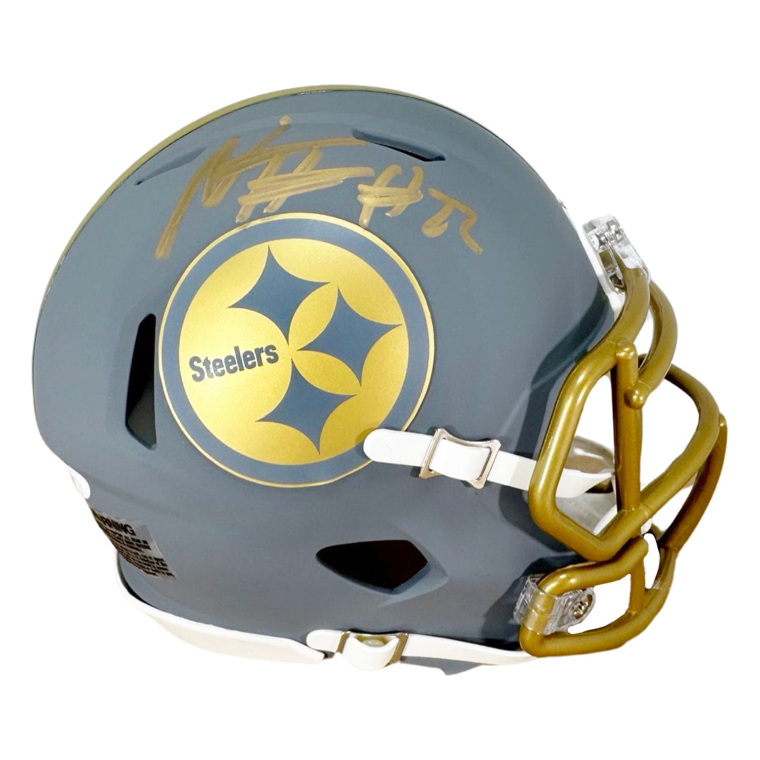 Najee Harris Signed Pittsburgh Steelers Slate Alternate Speed Mini Football Helmet (Jsa)