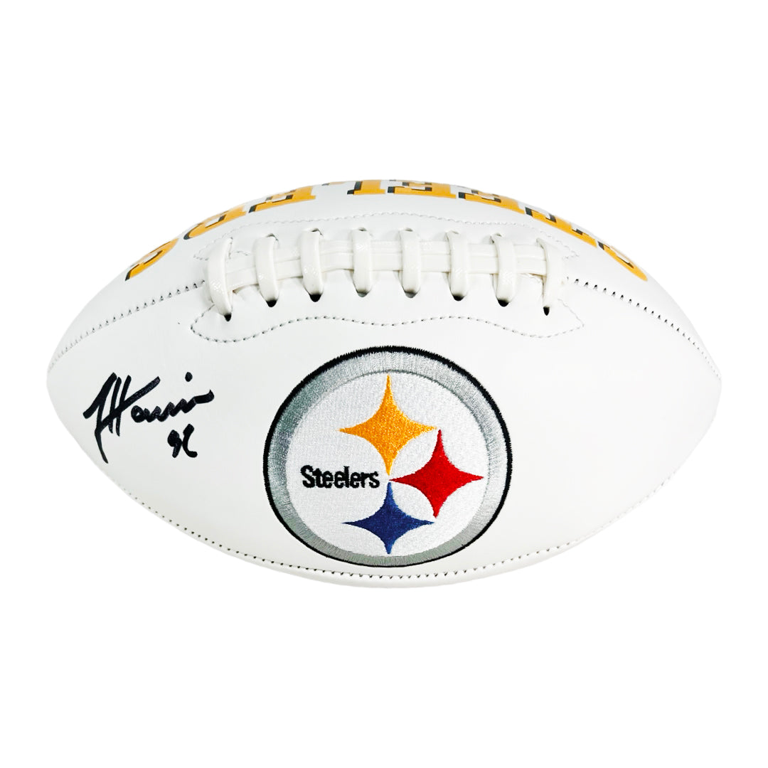 James Harrison Signed Pittsburgh Steelers Official NFL Team Logo Football (Jsa)