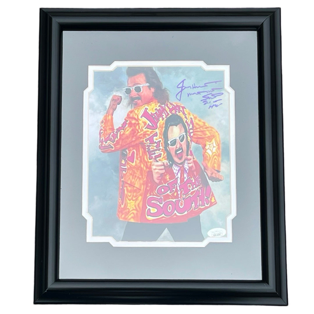 Jimmy Hart Signed Mouth Of The South 2005 Hof Inscription Pose 3 Wrestling Framed 8X10 Photo (Jsa)