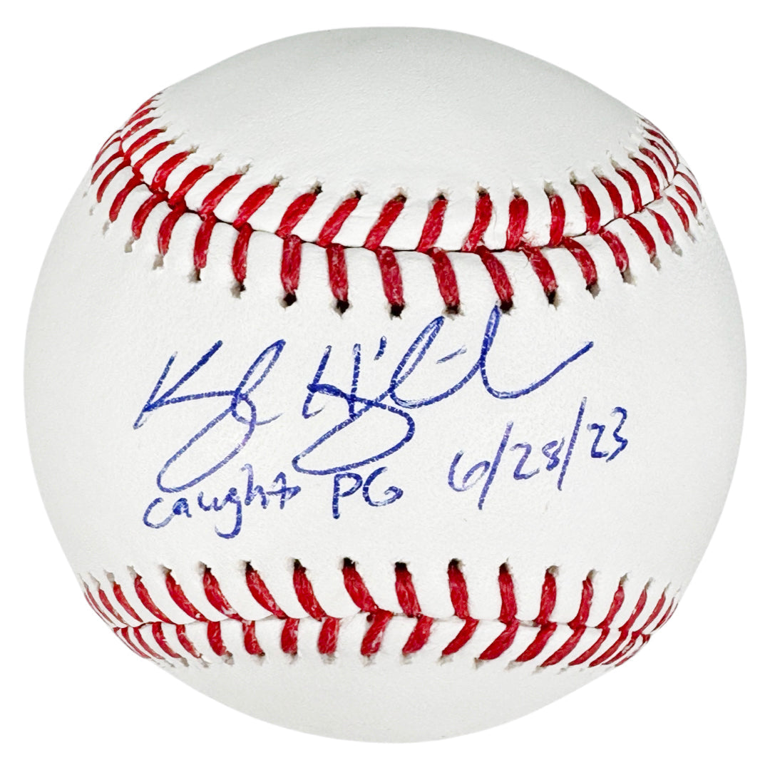 Kyle Higashioka Signed Caught Pg 6/28/23 Inscription Rawlings Official Major League Baseball (Jsa)