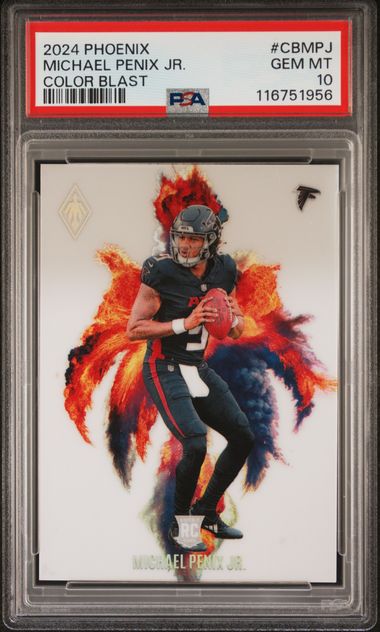 Sports Michael Penix Jr. 2024 Phoenix Color Blast SSP Case Hit Rc PSA 10