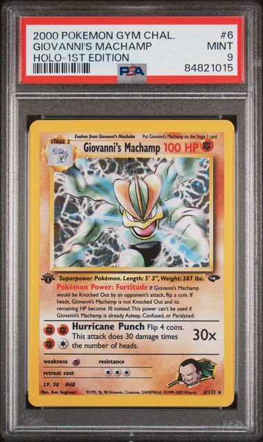 Pokémon Giovanni'S Machamp 2000 Pokemon Gym Challenge 1st Edition Holo #6/132 PSA 9