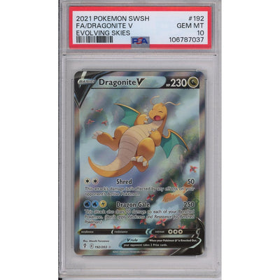 Pokémon Pokemon Graded: Dragonite V 192;/203 Evolving Skies (2021) Full Art Holo PSA 10
