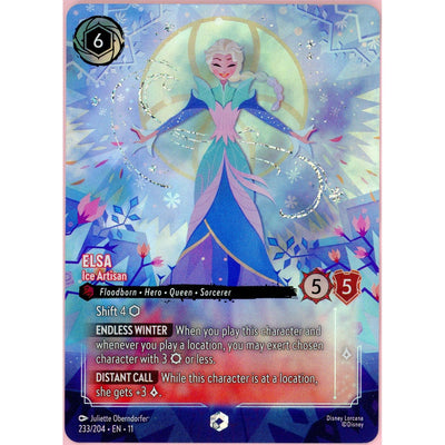 Disney Lorcana Lorcana Single: Elsa Ice Artisan 233/204 Winterspell Enchanted Holo NM
