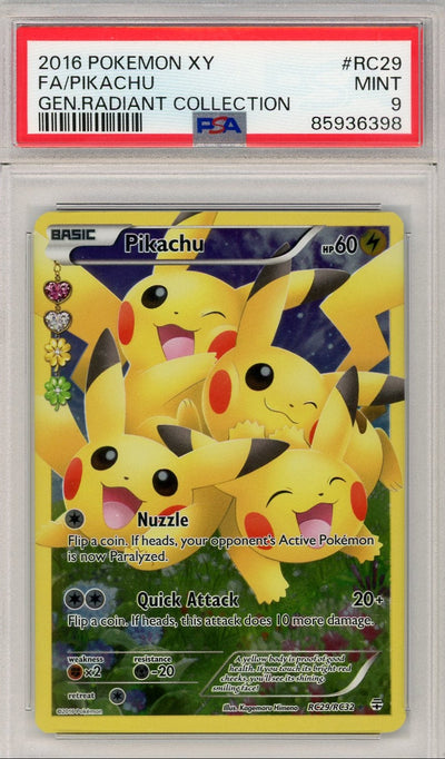 Pokémon Pikachu 2016 Pokemon XY Radiant Collection #Rc29/Rc32 PSA 9