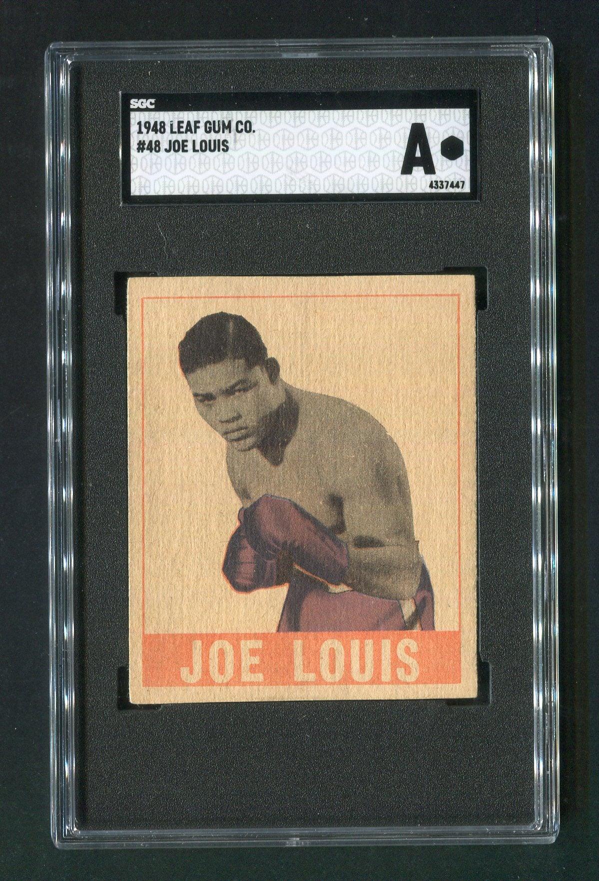 1948 Leaf Gum Co. #48 Joe Louis Sgc Authentic Heavyweight Champion Boxing Card