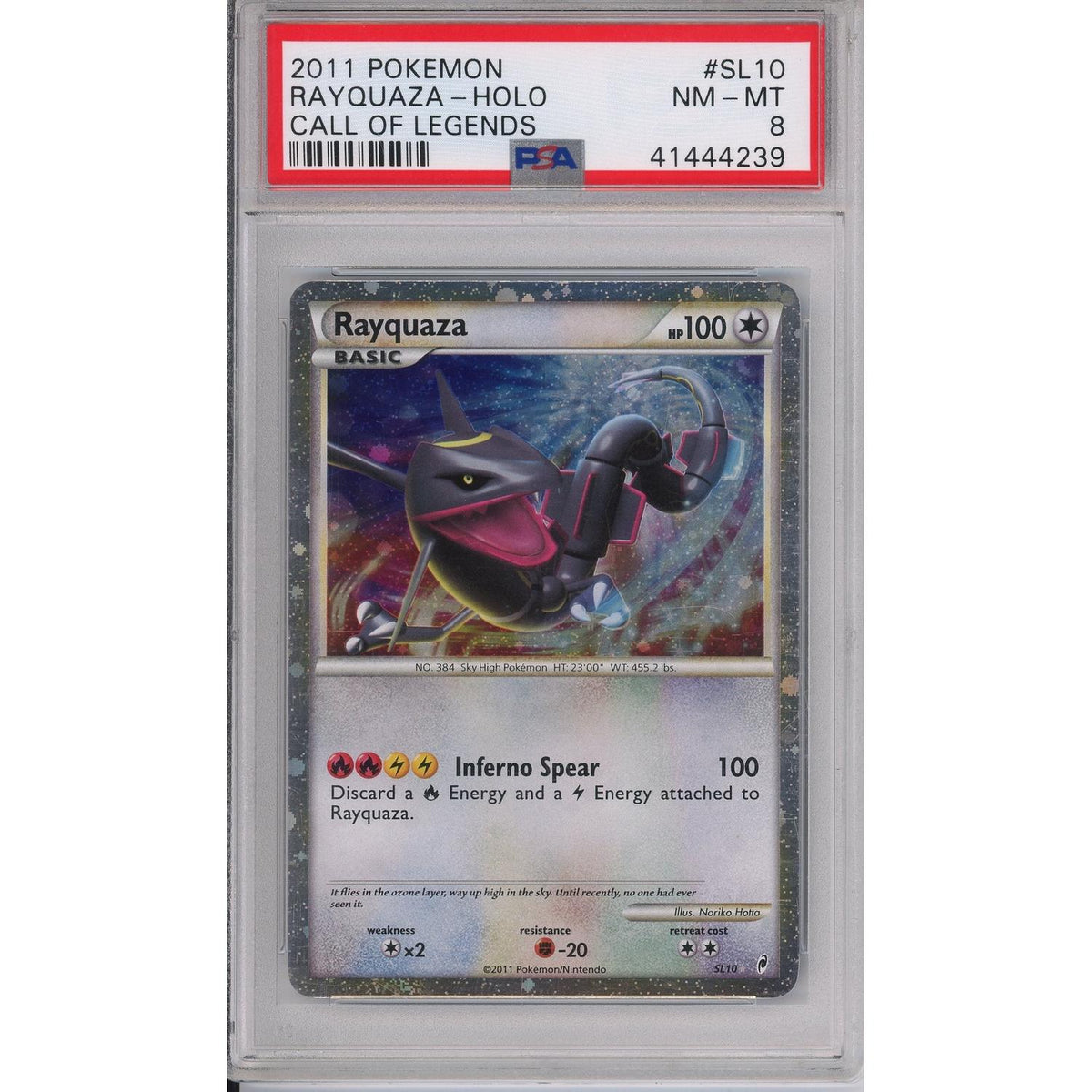 Pokémon Rayquaza Call Of Legends Holo Sl10 PSA 8