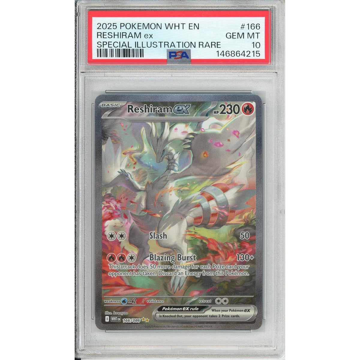Pokémon Pokemon Graded: Reshiram EX 166/086 White Flare (2025) SIR PSA 10