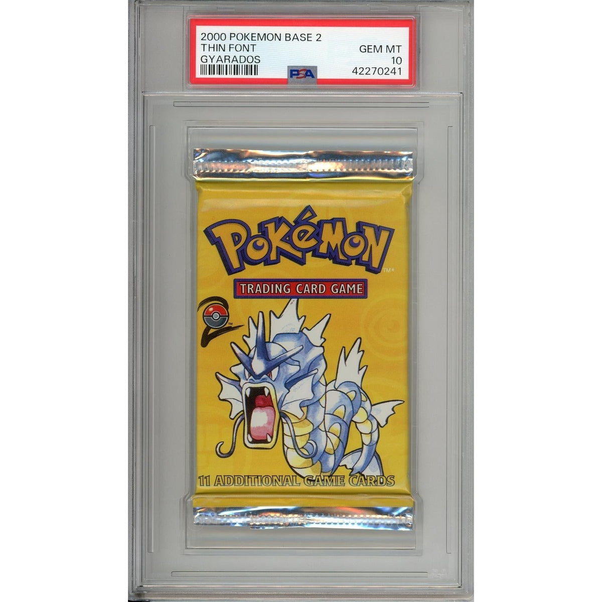 Pokémon Pokemon Graded: Pokemon Base 2 Thin Font Gyarados PSA 10