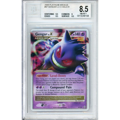 Pokémon Pokemon Graded: Gengar Lv.X 97/99 Platinum Arceus (2009) Holo Beckett 8.5