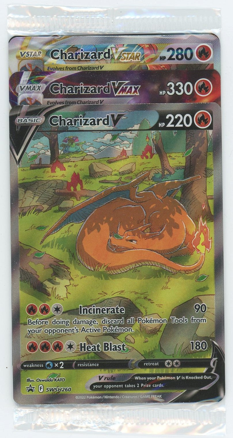 Ultra Premium Collection - Charizard - Sealed Pack Of 3 Promo Cards - V, Vmax, Vstar (Swsh260,261,262) [Sword & Shield Promo Cards]