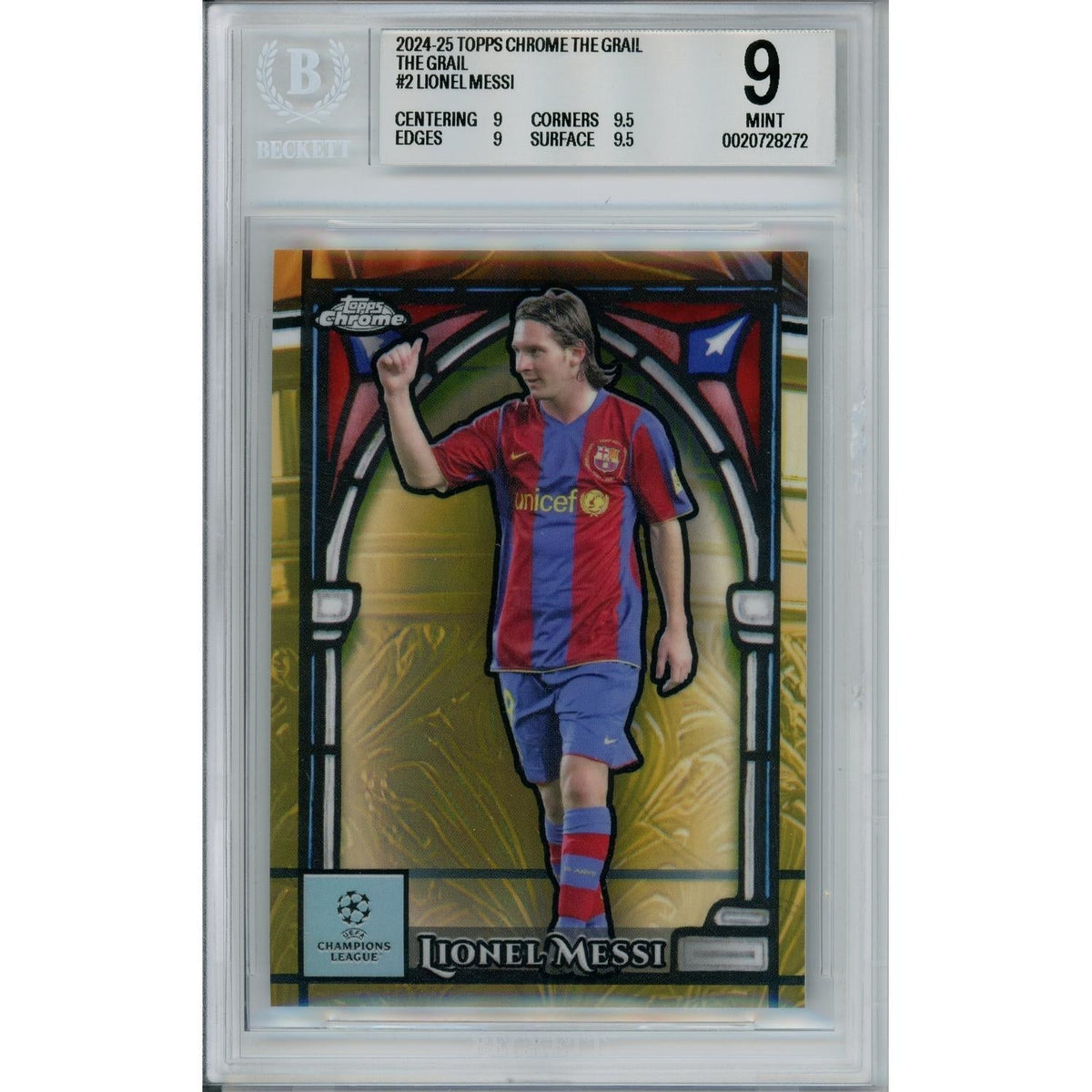 Sports Topps Sports Graded: Lionel Messi The Grail #2 Topps Chrome (2024-25) Beckett 9