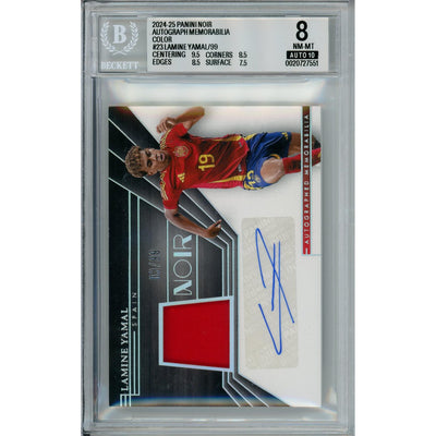 Sports Panini Sports Graded: Lamine Yamal #23 Panini Noir Autograph (2024-25) Color Beckett 8