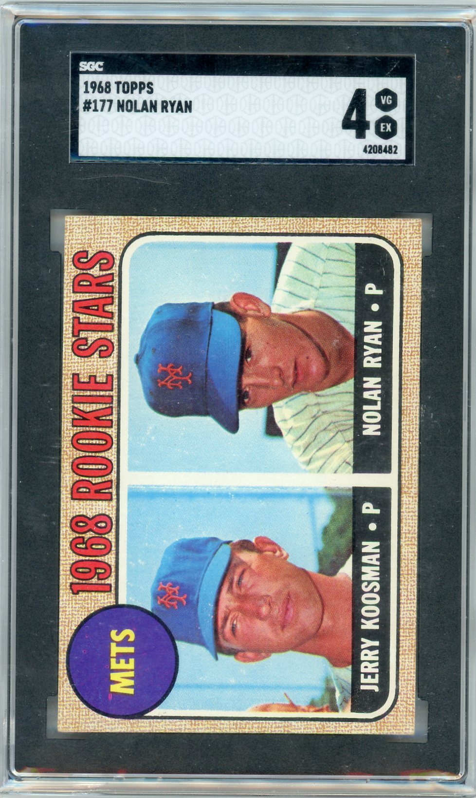 Baseball Topps Nolan Ryan Jerry Koosman 1968 Topps #177 SGC 4