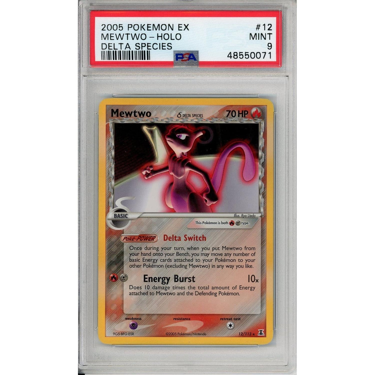 Pokémon Pokemon Graded: Mewtwo 12/113 Delta Species (2005) Holo PSA 9