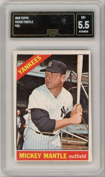 Baseball Topps Mickey Mantle 1966 Topps #50 Gma 5.5