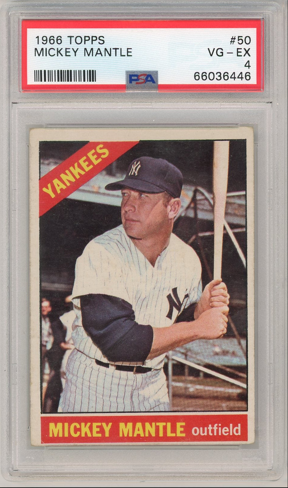 Baseball Topps Mickey Mantle 1966 Topps #50 PSA 4