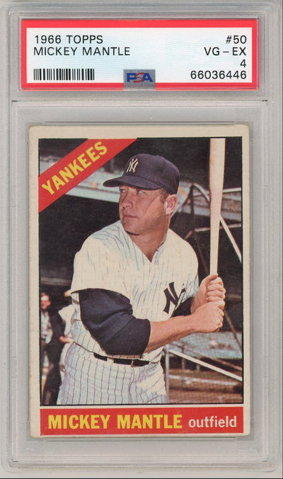 Baseball Topps Mickey Mantle 1966 Topps #50 PSA 4
