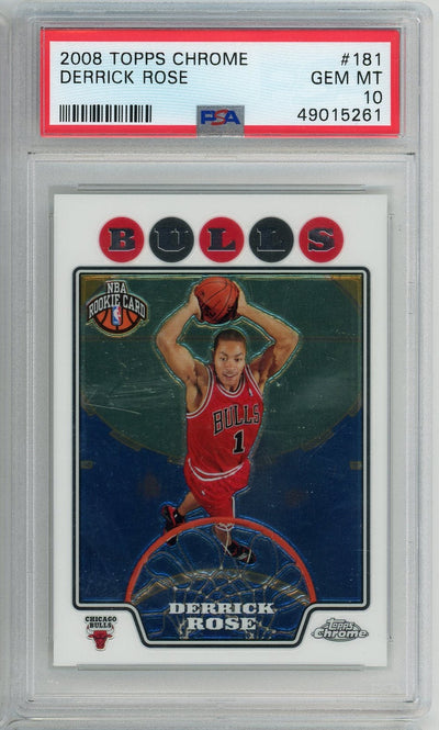 Basketball Topps Derrick Rose 2008 Topps Chrome Rookie Card PSA 10