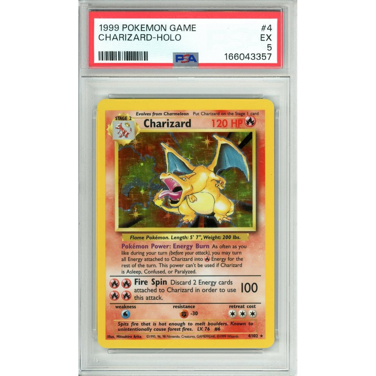 Pokémon Pokemon Graded: Charizard 4/102 Base Set (1999) Holo PSA 5